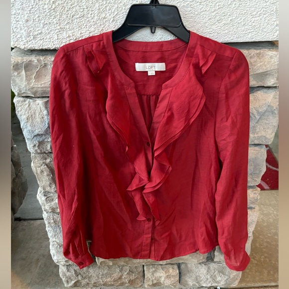 LOFT top women silk blouse size S - Picture 2 of 5